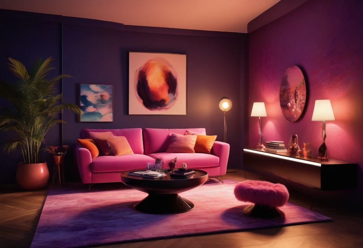 A tantalizing display of diverse adult novelties including plush toys, sleek gadgets, and enticing accessories, all set against a sultry, softly-lit backdrop. Integrate elements of luxury and playfulness with hints of vibrant colors and textures. The scene should evoke excitement and intrigue, inviting exploration and curiosity. Include soft shadows for depth and an artistic touch of sensuality. 3D, vibrant colors, moody lighting.